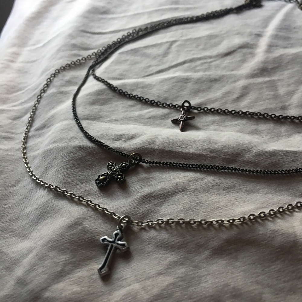 DONATED 3 Strand Cross Necklace